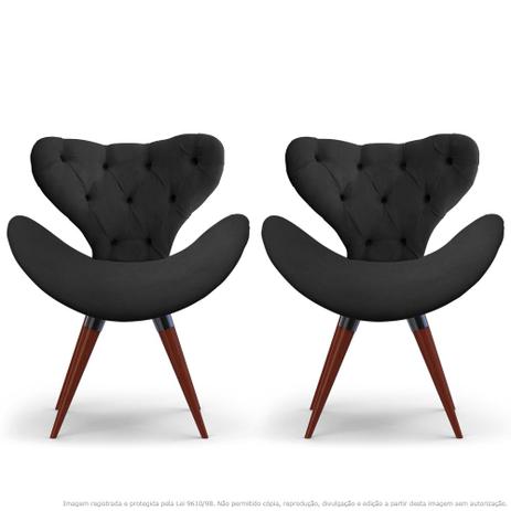 Kit 2 Poltronas Decorativas Cadeiras Egg com Capitonê Cinza com Base Fixa de Madeira - Lubrano decor Menor preço em Kit 2 Poltronas Decorativas Cadeiras Egg com Capitonê Cinza com Base Fixa de Madeira - Lubrano decor