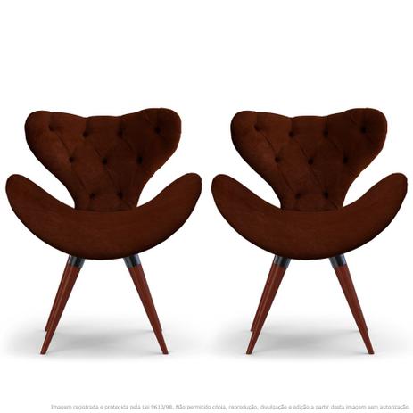 Kit 2 Poltronas Decorativas Cadeiras Egg com Capitonê Marrom com Base Fixa de Madeira - Lubrano decor é ruim? Kit 2 Poltronas Decorativas Cadeiras Egg com Capitonê Marrom com Base Fixa de Madeira - Lubrano decor é boa?