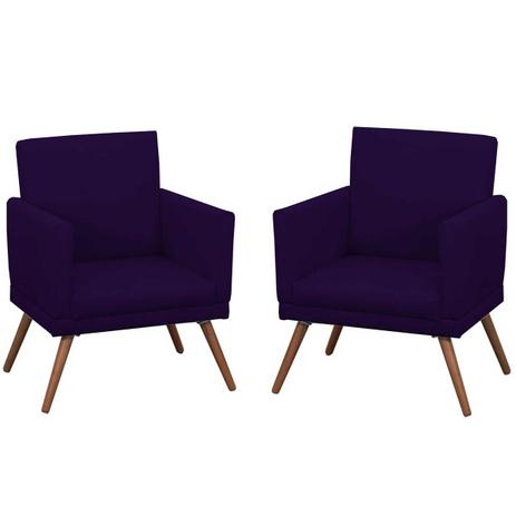 Kit 2 Poltronas Decorativas New Nina Pé Palito Azul Marinho - Casa chick é boa?