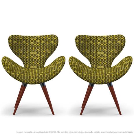 Kit 2 Poltronas Egg Colmeia Amarelo e Preto Cadeira Decorativa com Base Fixa - Lubrano decor Menor preço em Kit 2 Poltronas Egg Colmeia Amarelo e Preto Cadeira Decorativa com Base Fixa - Lubrano decor