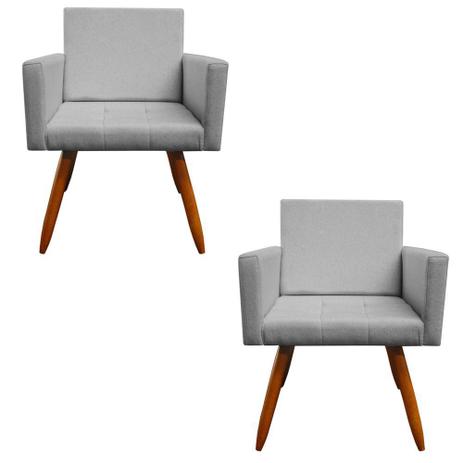 Kit 2 Poltronas Vitória Decorativa Linho Cinza - Kasa Sofá é boa?
