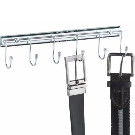 Kit 2 Porta Cintos E Gravatas 6 Cabides Deslizante Armário - Zanline Menor preço em Kit 2 Porta Cintos E Gravatas 6 Cabides Deslizante Armário - Zanline