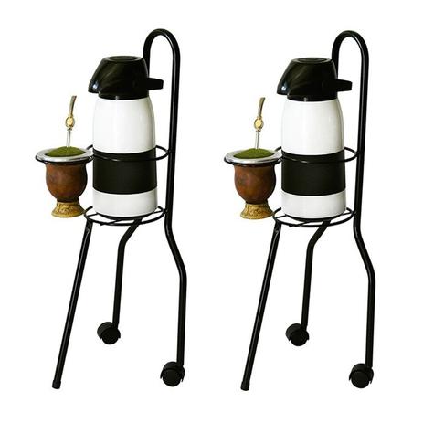 Kit 2 Porta Cuia Garrafa Termica Aço Rodizios PC114 Lafatelli Menor preço em Kit 2 Porta Cuia Garrafa Termica Aço Rodizios PC114 Lafatelli