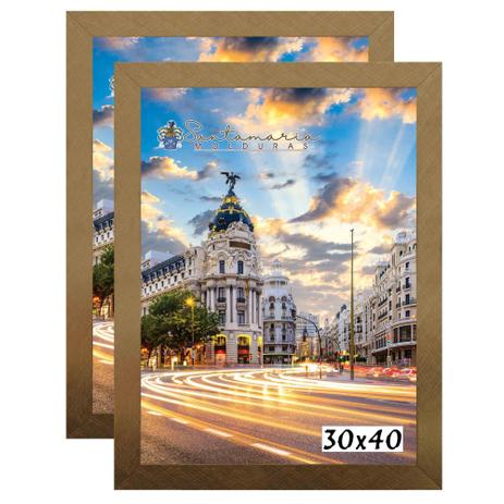 Kit 2 Porta Retrato Molduras 30x40 Dourado - Santamaria molduras Menor preço em Kit 2 Porta Retrato Molduras 30x40 Dourado - Santamaria molduras