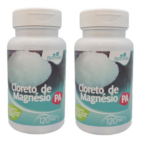 Kit 2 Potes de Cloreto de Magnésio PA 240 Cápsulas de 500mg Nutrivale Menor preço em Kit 2 Potes de Cloreto de Magnésio PA 240 Cápsulas de 500mg Nutrivale