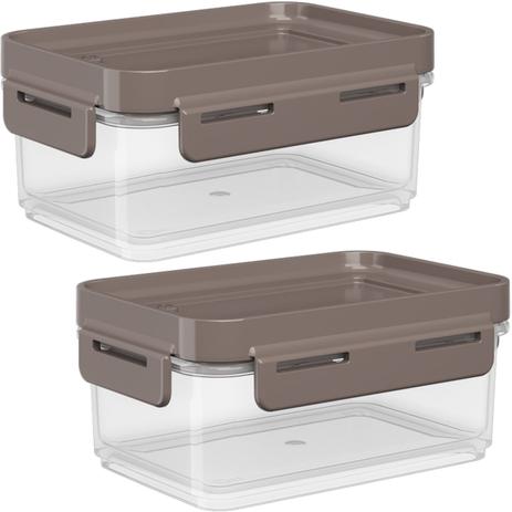 Kit 2 potes herméticos 250ml potes de plastico Transparente com Cinza Quente - Coza é boa?