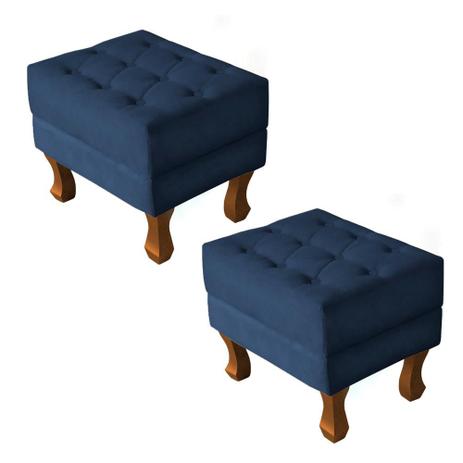 Kit 2 Puff Cairo 40x50 Pé Castanho Suede Azul Marinho Takeda Estofados é boa?