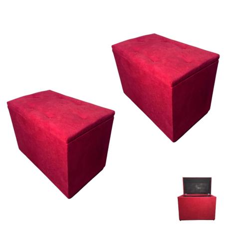 Kit 2 Puff Pufe Bau Suede Decorativo Organizador Retangular - Mercadão dos Puffs é boa?