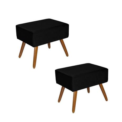 Kit 2 Puffs Decorativos Dubai Suede Preto - Kasa Sofá é boa?