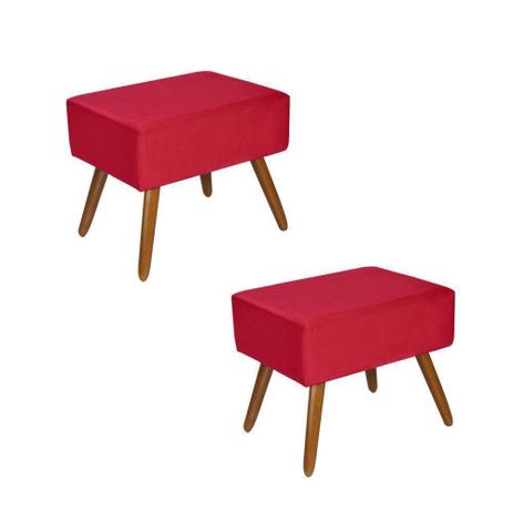 Kit 2 Puffs Decorativos Dubai Suede Vermelho - Kasa Sofá é boa?
