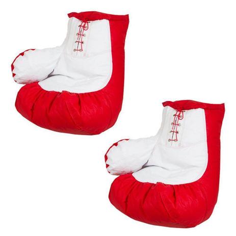 Kit 2 Puffs Nobre Luva de Box Infantil Vermelho/Branco - Stay Puff Menor preço em Kit 2 Puffs Nobre Luva de Box Infantil Vermelho/Branco - Stay Puff