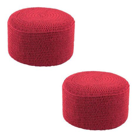 Kit 2 Puffs Pastilha Crochê Rosa - Stay Puff Menor preço em Kit 2 Puffs Pastilha Crochê Rosa - Stay Puff