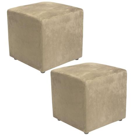 Kit 2 puffs quadrado suede bege -rafadecor- - rafa decor Menor preço em Kit 2 puffs quadrado suede bege -rafadecor- - rafa decor