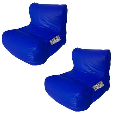 Kit 2 Puffs Relax Nobre Azul Royal - Stay Puff Menor preço em Kit 2 Puffs Relax Nobre Azul Royal - Stay Puff