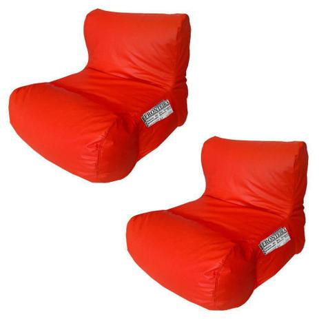 Kit 2 Puffs Relax Nobre Vermelho - Stay Puff Menor preço em Kit 2 Puffs Relax Nobre Vermelho - Stay Puff