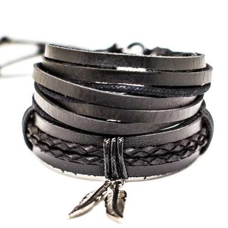 Kit 2 Pulseiras Masculinas De Couro E Tiras E Duas Folhas - Colleshop é boa?