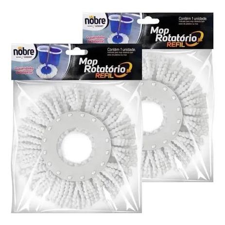 Kit 2 Refil P/ Esfregão Mop 360 Giratório Multiuso Original - Nobre Menor preço em Kit 2 Refil P/ Esfregão Mop 360 Giratório Multiuso Original - Nobre