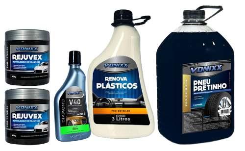 Kit 2 Rejuvex + V40 + Renova Plastico + Pneu Pretinho 5l - Vonixx Menor preço em Kit 2 Rejuvex + V40 + Renova Plastico + Pneu Pretinho 5l - Vonixx