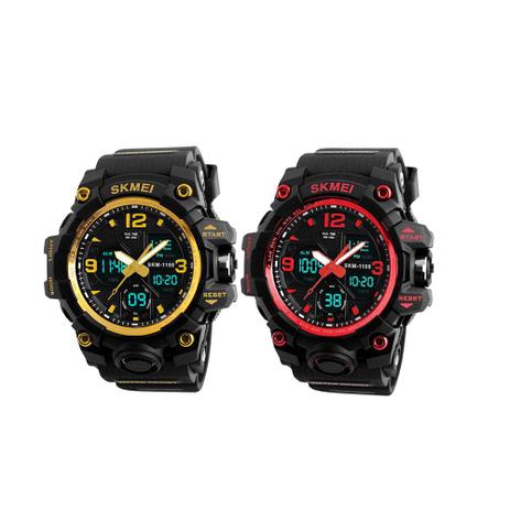 KIT 2 Relógios Skmei digital, 1155b quartzo display duplo, resistente a  choque, à prova d'água Original - Relógio de Pulso - Magazine Luiza