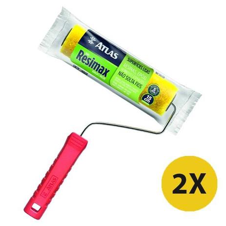 Kit 2 Rolos Resimax Atlas Tinta Epoxi e Esmalte Atlas 15cm Menor preço em Kit 2 Rolos Resimax Atlas Tinta Epoxi e Esmalte Atlas 15cm