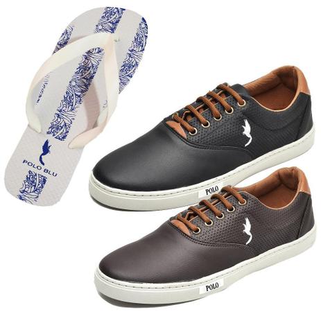Kit 2 Sapatênis Masculino Cadarço Conforto Casual + Chinelo - Polo Blu -  Outros Moda e Acessórios - Magazine Luiza