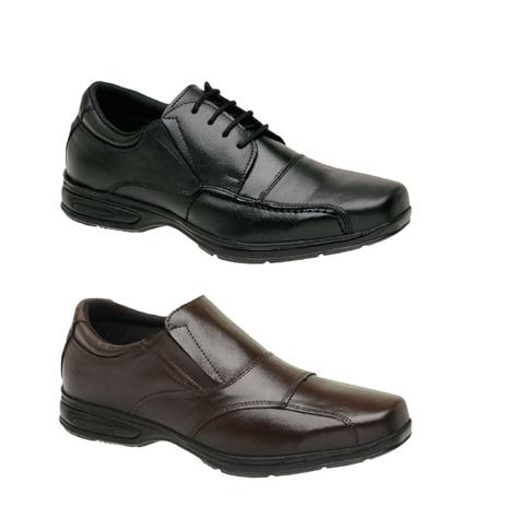 Kit+2 Sapato Social Em Couro Ortopédico Masculino - SLZ - Sapato Social  Masculino - Magazine Luiza