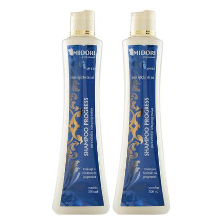 Kit 2 Shampoo Progress 500ml - Midori Profissional Menor preço em Kit 2 Shampoo Progress 500ml - Midori Profissional