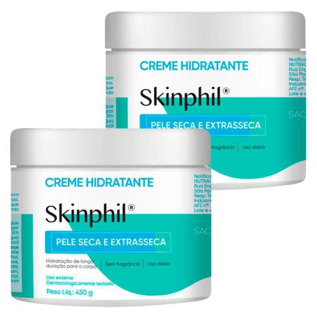 Kit 2 Skinphil Creme Hidratante Pele Seca e Sensível 450g - Cimed Menor preço em Kit 2 Skinphil Creme Hidratante Pele Seca e Sensível 450g - Cimed