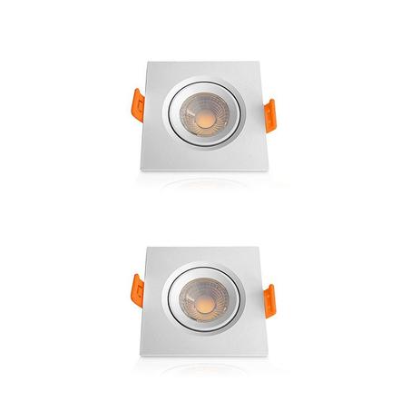 Kit 2 Spots Luminária Quadrado Led 5w Branco Frio 6400K Ourolux Menor preço em Kit 2 Spots Luminária Quadrado Led 5w Branco Frio 6400K Ourolux