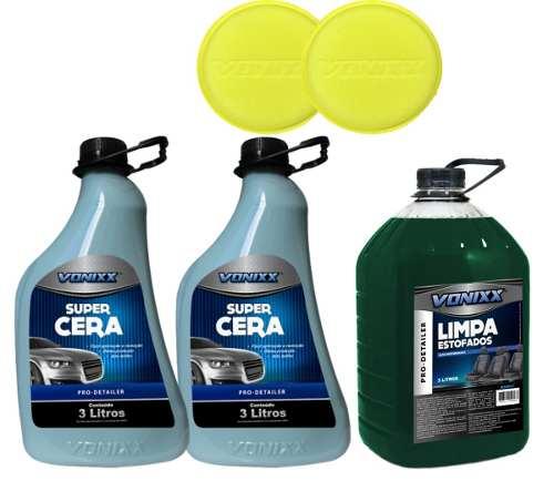 Kit 2 Super Ceras 1 Limpa Estofados Par De Aplicadores - Vonixx Menor preço em Kit 2 Super Ceras 1 Limpa Estofados Par De Aplicadores - Vonixx