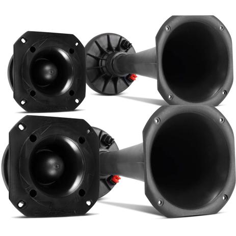 Kit 2 Super Tweeters Champion 200W RMS + 2 Drivers Champion 200W RMS + Cornetas Longas Musicall - Prime Menor preço em Kit 2 Super Tweeters Champion 200W RMS + 2 Drivers Champion 200W RMS + Cornetas Longas Musicall - Prime