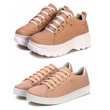 Tênis Búfalo Plataforma Feminino Confortável Sal e Pimenta