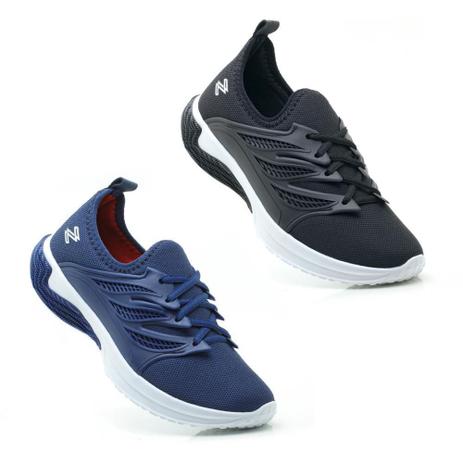 Kit 2 Tênis Esportivo Slip On Masculino Caminhada Academia - Zeus Menor preço em Kit 2 Tênis Esportivo Slip On Masculino Caminhada Academia - Zeus