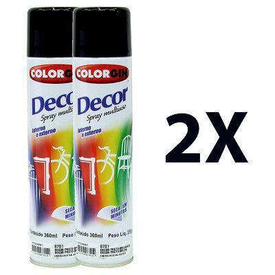 Kit 2 Tinta Spray Colorgin Uso Geral Cor Preto Brilhante Menor preço em Kit 2 Tinta Spray Colorgin Uso Geral Cor Preto Brilhante