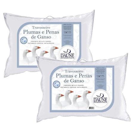 Kit 2 Travesseiros 50% Penas e 50% Plumas de Ganso - Daune Menor preço em Kit 2 Travesseiros 50% Penas e 50% Plumas de Ganso - Daune