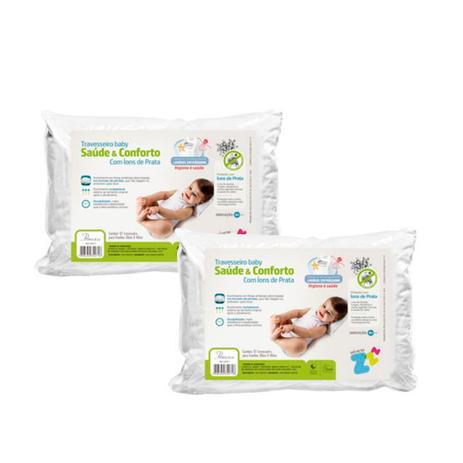 Kit 2 Travesseiros Baby com Ions de Prata 30x40cm - Fibrasca Z4271 Menor preço em Kit 2 Travesseiros Baby com Ions de Prata 30x40cm - Fibrasca Z4271