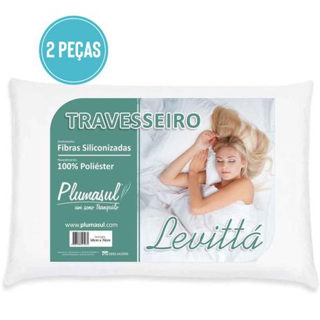 Kit 2 Travesseiros Fibra Siliconizada Levitta 50x70 Plumasul Menor preço em Kit 2 Travesseiros Fibra Siliconizada Levitta 50x70 Plumasul