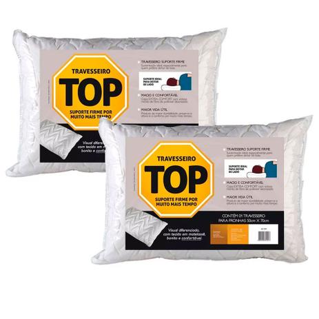 Kit 2 Travesseiros Fibrasca Poliuretano de Dormir TOP Suporte Firme 4294 Menor preço em Kit 2 Travesseiros Fibrasca Poliuretano de Dormir TOP Suporte Firme 4294