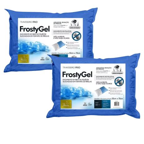 Kit 2 Travesseiros Fibrasca Poliuretano Frio Frostygel Lavável em Máquina 4345 Menor preço em Kit 2 Travesseiros Fibrasca Poliuretano Frio Frostygel Lavável em Máquina 4345