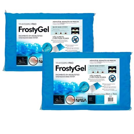 Kit 2 Travesseiros Frostygel Antiácaro Frio Block Base System Nasa Fibrasca 4395 Menor preço em Kit 2 Travesseiros Frostygel Antiácaro Frio Block Base System Nasa Fibrasca 4395