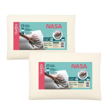Kit 2 Travesseiros NASA Viscoelástico - 14 cm - Duoflex Menor preço em Kit 2 Travesseiros NASA Viscoelástico - 14 cm - Duoflex