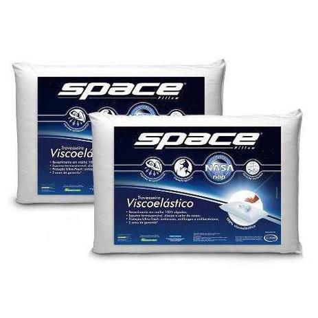 Kit 2 Travesseiros Nasa Viscoelastico Nap Space Menor preço em Kit 2 Travesseiros Nasa Viscoelastico Nap Space