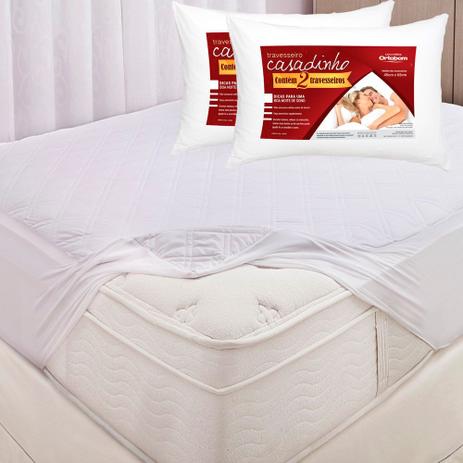 Kit 2 Travesseiros Ortobom Casadinho Fibra Siliconizada e Espuma Siliconada 65 x 45cm - CASA DONA é boa?