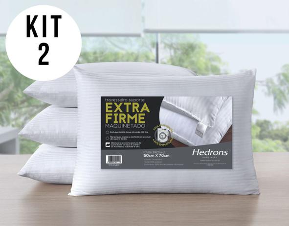 Kit 2 Travesseiros Suporte Extra Firme 300 Fios Toque de Sed - Hedrons Menor preço em Kit 2 Travesseiros Suporte Extra Firme 300 Fios Toque de Sed - Hedrons