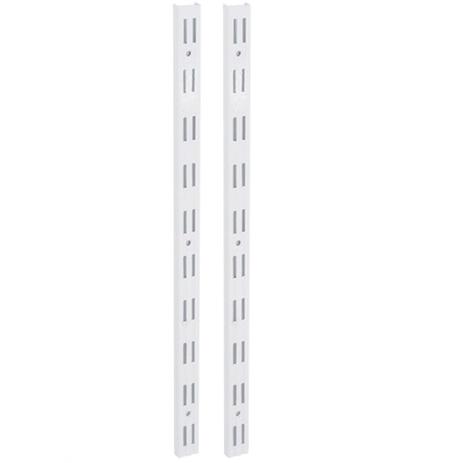 Kit 2 Trilhos Duplos p/Prateleira Aço Branco 1,00 metros Multivisão Menor preço em Kit 2 Trilhos Duplos p/Prateleira Aço Branco 1,00 metros Multivisão
