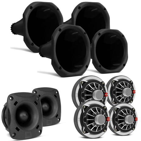 Kit 2 Tweeters Selenium ST200 100W + 4 Drivers 200W + 4 Cornetas Curtas Pretas - Prime Menor preço em Kit 2 Tweeters Selenium ST200 100W + 4 Drivers 200W + 4 Cornetas Curtas Pretas - Prime
