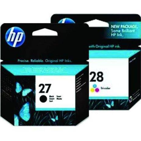Kit 2 un Cartucho Original Hp 28 hp28 Color C8728ab + Hp 27 hp27 Color C8727ab Black Menor preço em Kit 2 un Cartucho Original Hp 28 hp28 Color C8728ab + Hp 27 hp27 Color C8727ab Black