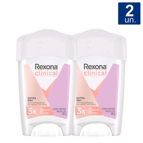 Kit 2 UN Desodorante Antitranspirante Rexona Clinical Extra Dry Women Stick Menor preço em Kit 2 UN Desodorante Antitranspirante Rexona Clinical Extra Dry Women Stick