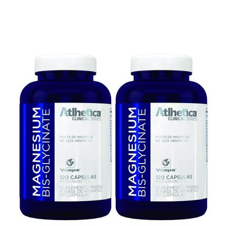 Kit 2 Un Magnesium Bisglycinate 120 CAPS - Atlhetica Menor preço em Kit 2 Un Magnesium Bisglycinate 120 CAPS - Atlhetica