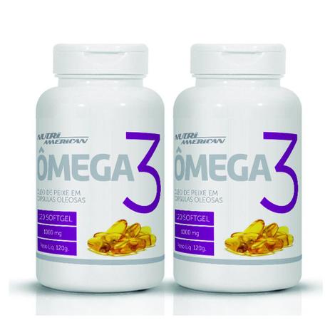 Kit 2 Un Ômega 3 120 caps Nutri American Menor preço em Kit 2 Un Ômega 3 120 caps Nutri American